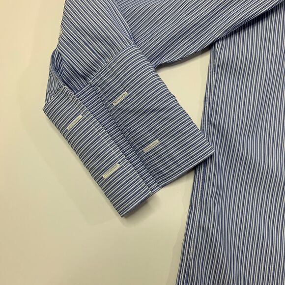 Brooks Brothers Shirt Mens 16.5 Cadet White Non Iron Cotton Striped French Cuff - Picture 3 of 9
